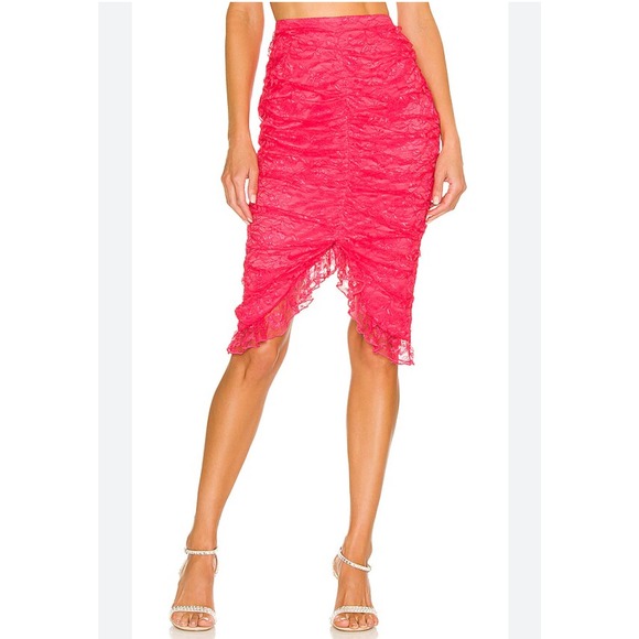 MAJORELLE Dresses & Skirts - Majorelle Revolve Hot Pink Lace Mermaid Skirt